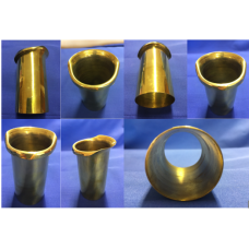 Hollow brass insert with flared lip