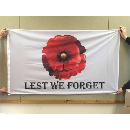 5ft x 3ft Lest We Forget War Heroes Remembrance Sunday VE Day Poppy Flags UK 